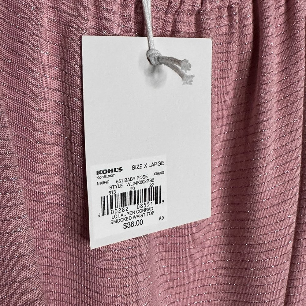 NWT LC Lauren Conrad Pink Tunic Horizontal Sparkles Size XL - Picture 8 of 10